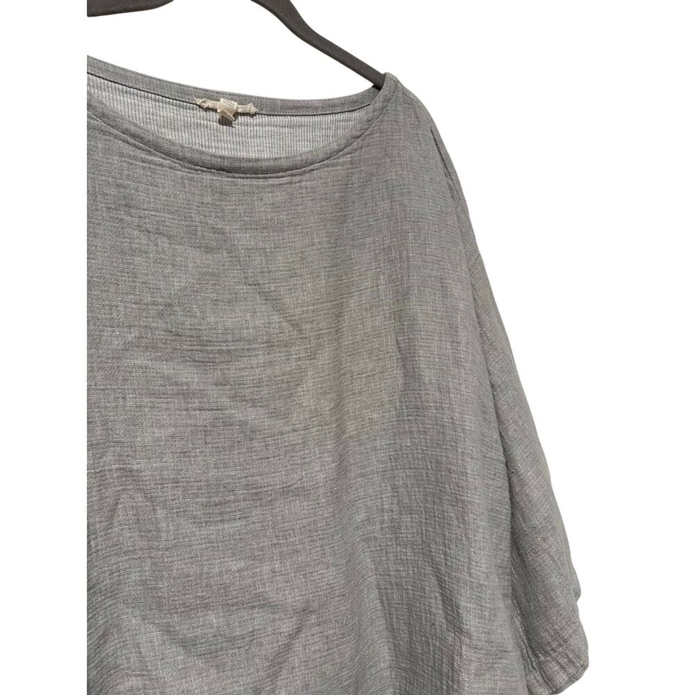 Eileen Fisher Organic Linen Cotton Gray Boxy Top Women’s XL 3/4 Sleeve Casual - Picture 7 of 8